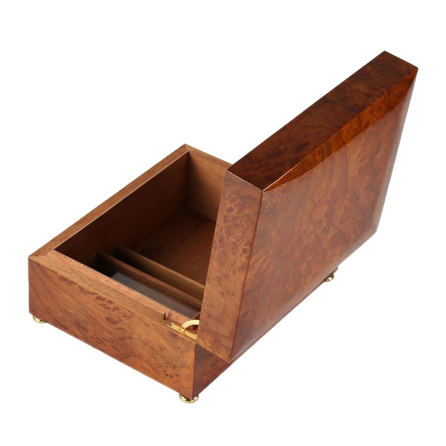 Antique Humidor with musical mechanism by Reuge Music.