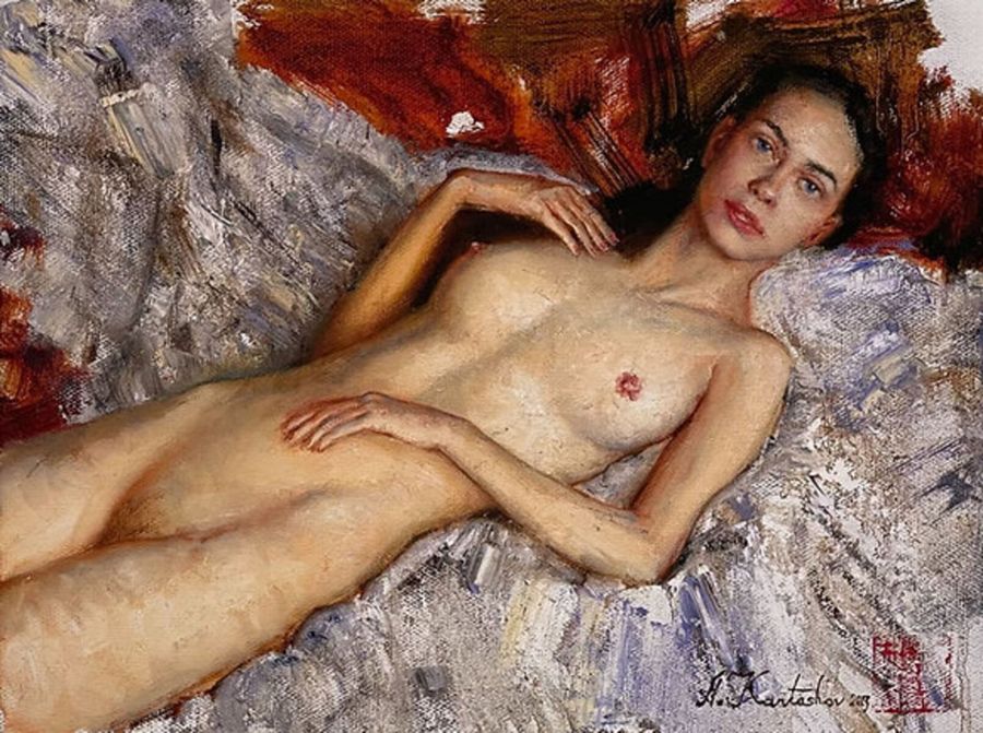 Giclée print on canvas, Blue eyes nude, 2023, by Kartashov Andrey, Russia, 21st century. 1 of 50 ...