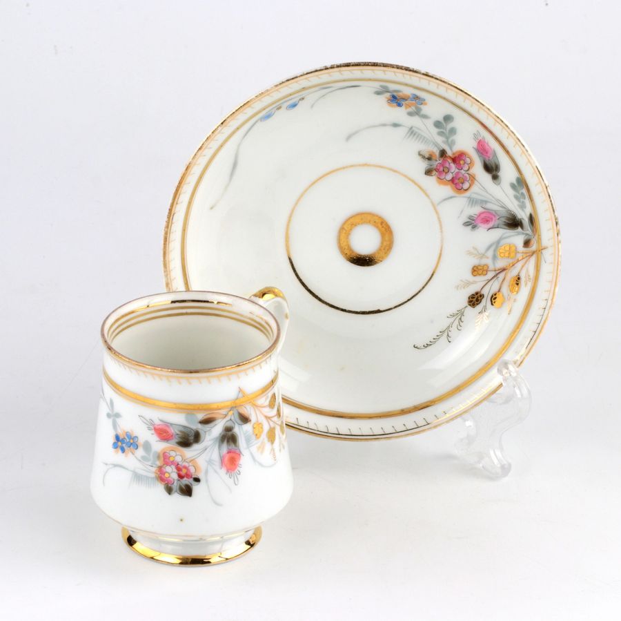 Antique Tea pair from the Kuznetsov factory in Volkhov. 1880s.