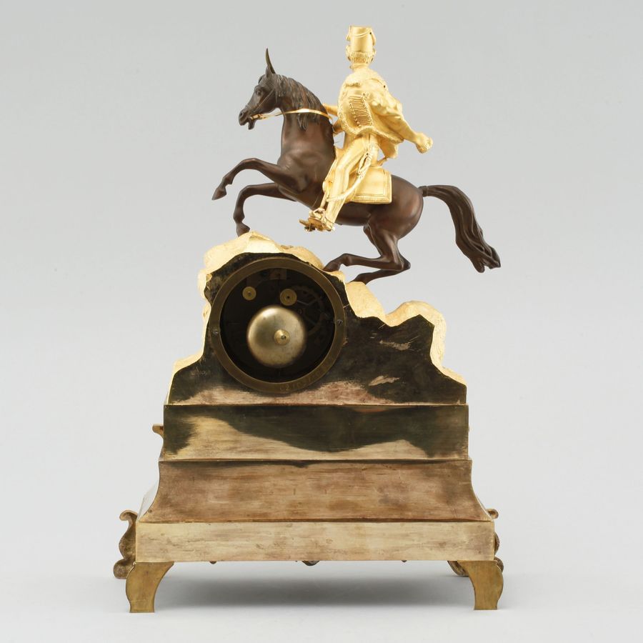 Antique Mantel clock Cavalryman