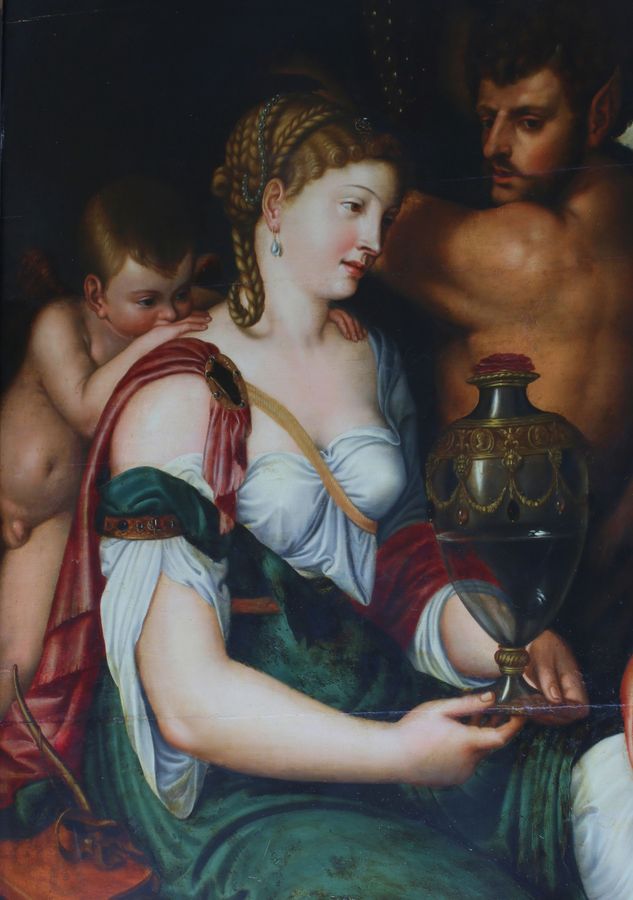 Antique Mythological scene Cup of Ceres. Frans Floris de Vriendt.