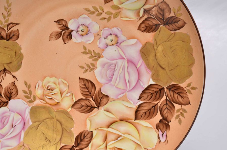 Antique Rare RPR plate with rose decoration