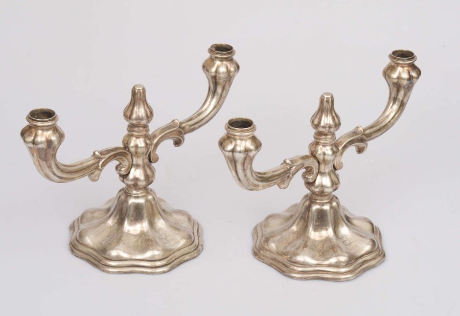 Antique Silver candlesticks, 2 pcs.