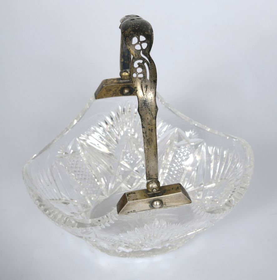 Antique Crystal serving dish with silver finish