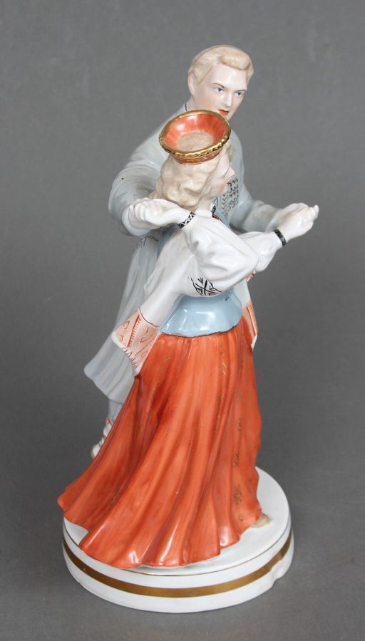 Antique Porcelain figure National son with national daughter