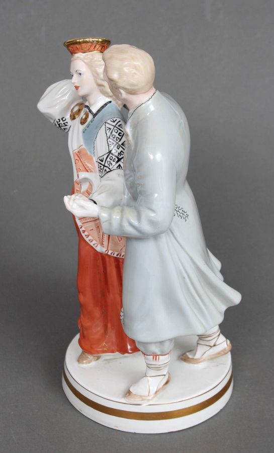 Antique Porcelain figure National son with national daughter