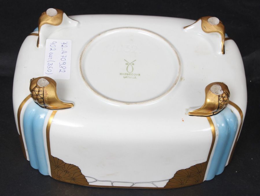 Antique Kuznetsov porcelain casket with gilding