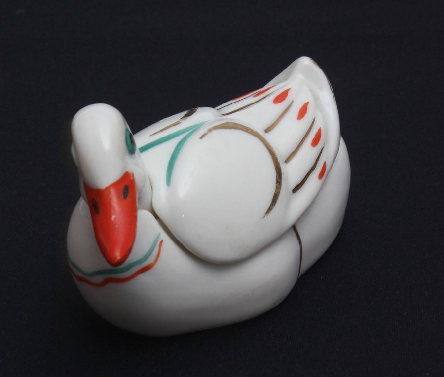 Antique Porcelain mustard utensil Duck