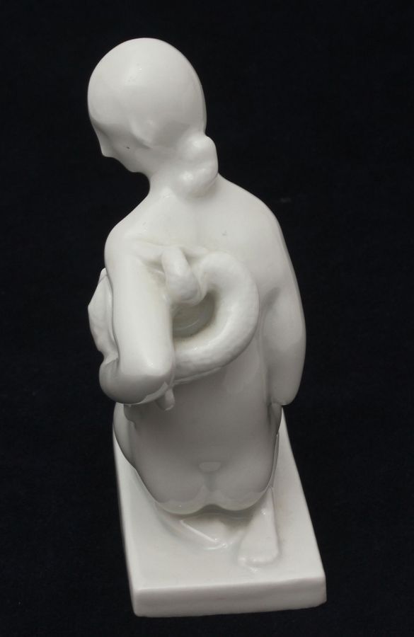 Antique Porcelain figurine Girl with a fish