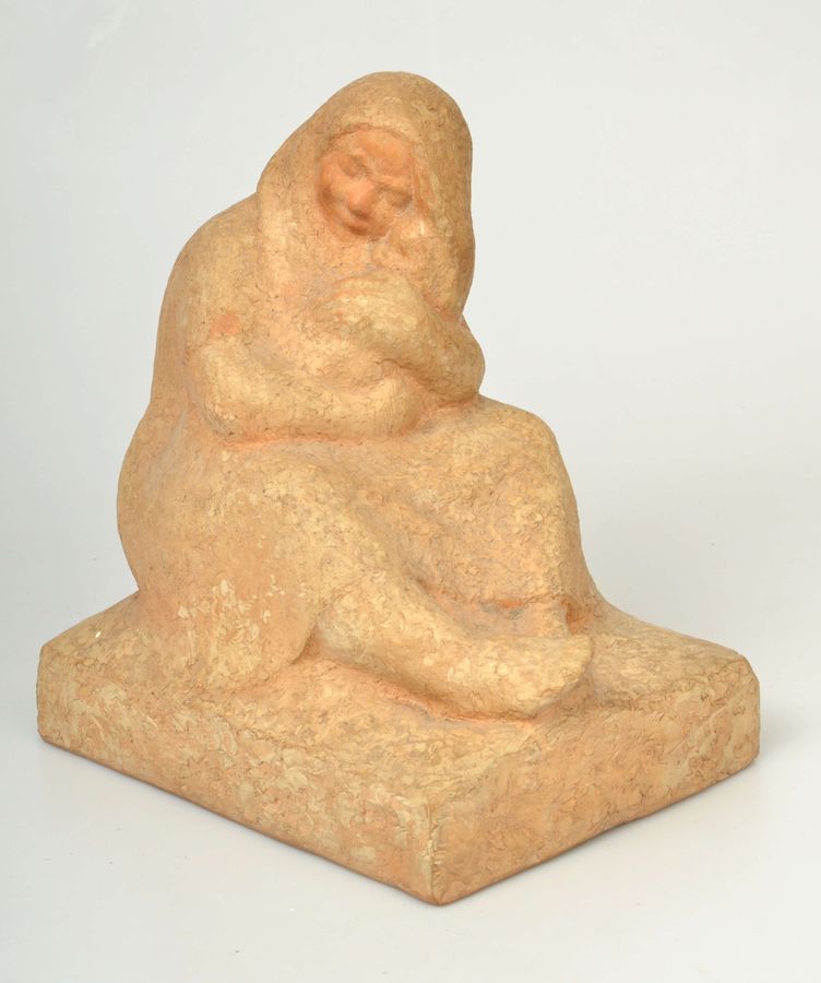 Antique Ceramic figure ``Motherhood``