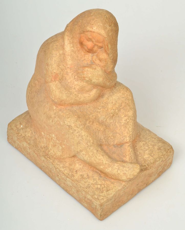 Antique Ceramic figure ``Motherhood``