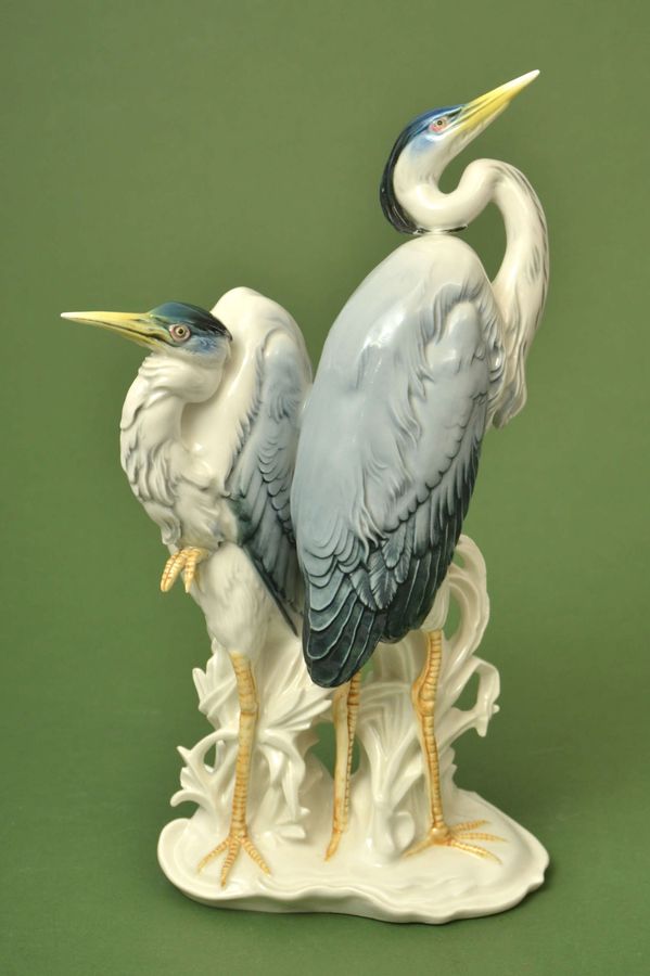 Antique Porcelain figure Cranes