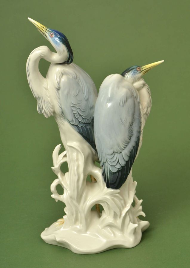 Antique Porcelain figure Cranes