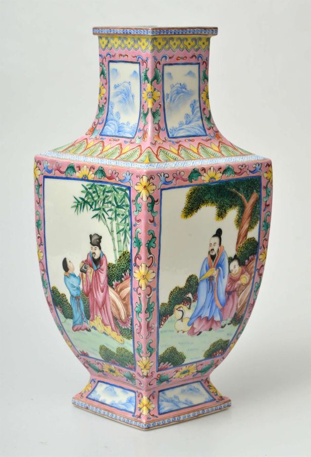 Antique Chinese painted porcelain vase