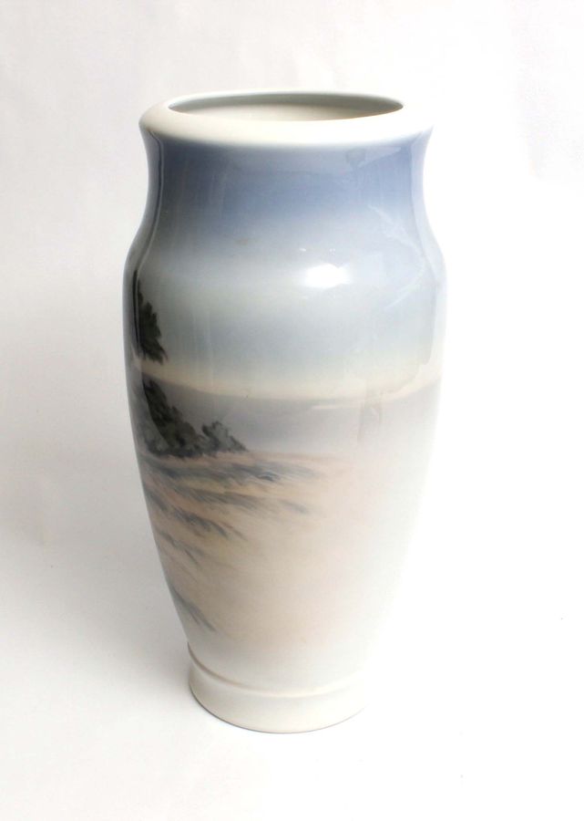 Antique Porcelain vase Landscape with house