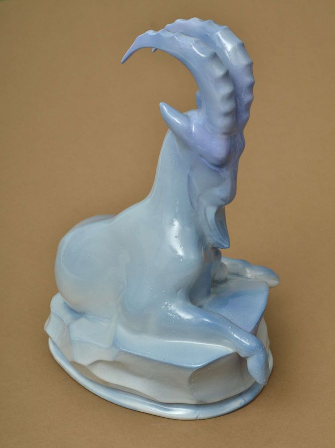 Antique Porcelain figurine Mountain goat