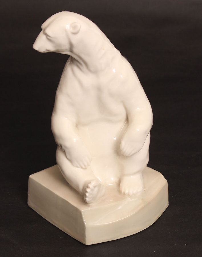 Antique Porcelain book holder White Bear