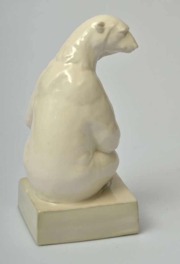 Antique Porcelain book holder White Bear