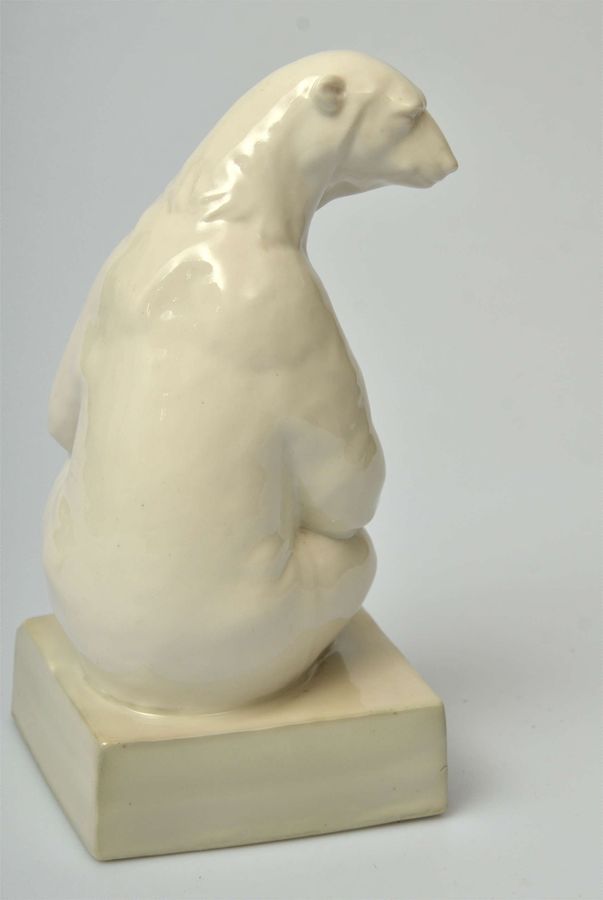 Antique Porcelain book holder White Bear