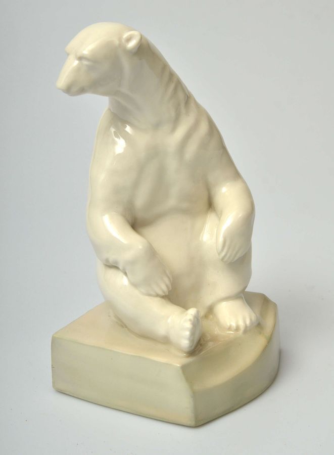 Antique Porcelain book holder White Bear