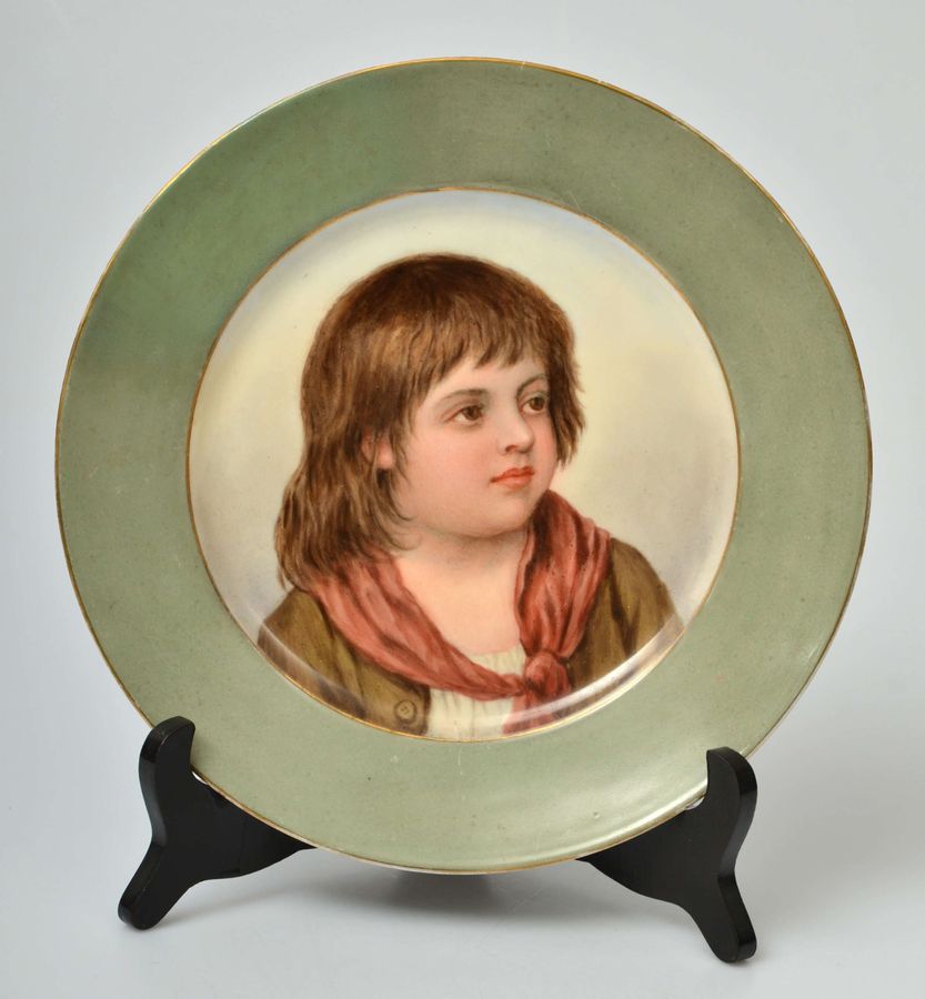 Antique French porcelain plate by Wilhelms Timms (1820-1895)