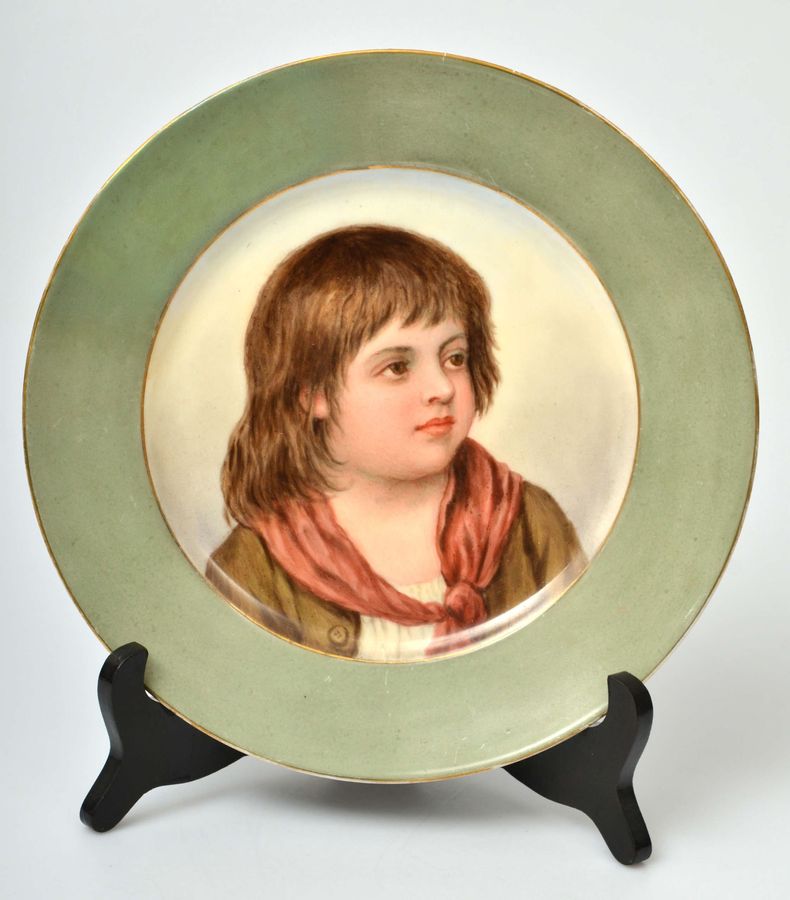 Antique French porcelain plate by Wilhelms Timms (1820-1895)