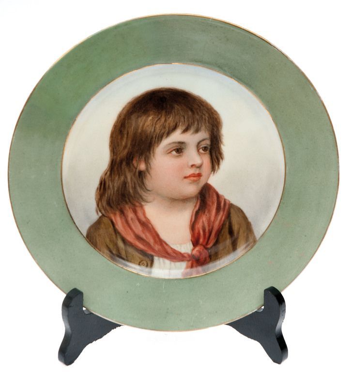 Antique French porcelain plate by Wilhelms Timms (1820-1895)