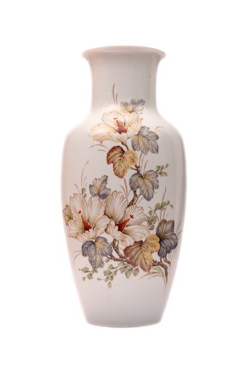 Antique Porcelain vase Hibiscus