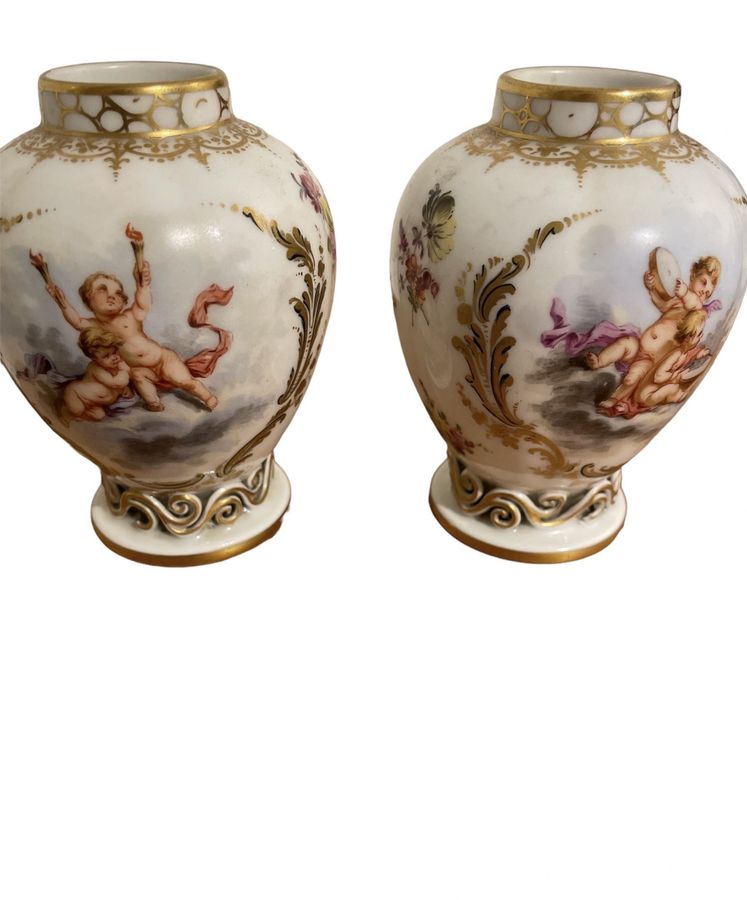 Antique KPM - Putti Vases, 19th Century Porcelain, Germany