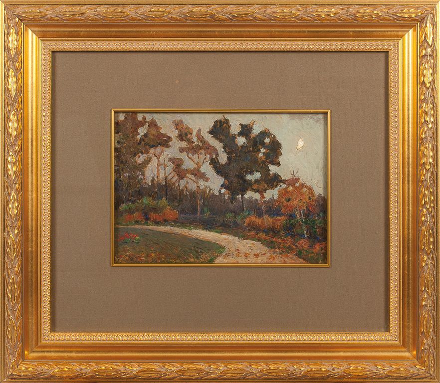 Antique Triptych `Seasons`: Winter - snow in Autumn - Shevchenko garden, Summer