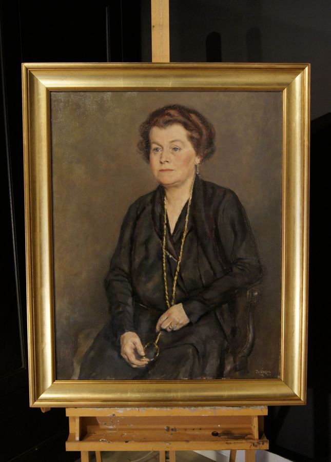 Antique Noble Woman Portrait by Benjamin A. Strasser (Austrian, 1888-1955)