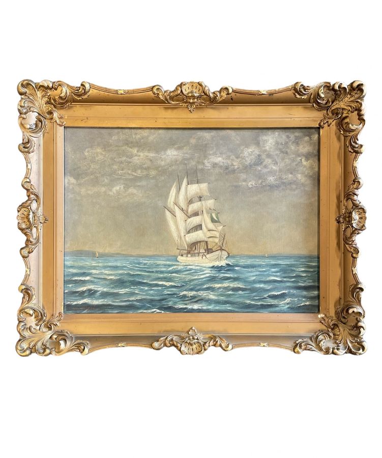 Antique Sailship in the Sea, Scandinavian School, Late 19th Century