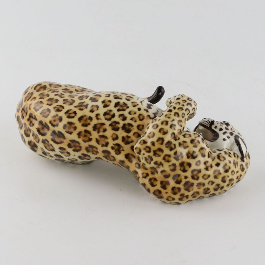 Antique Nymphenburg Leopard Amidou by Hans Behrens, 1960s Germany