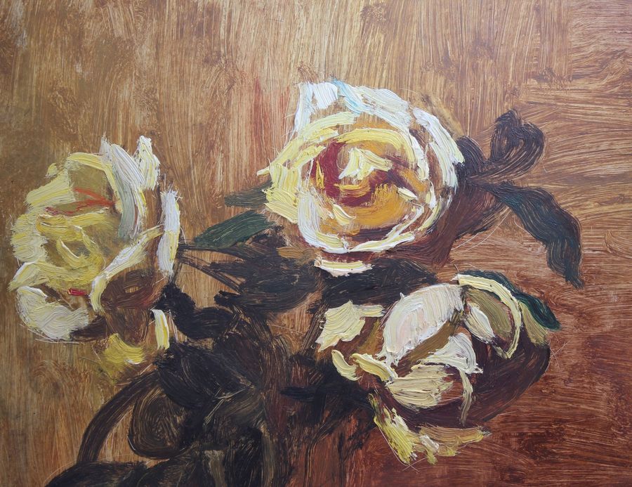 Antique Still life with white roses