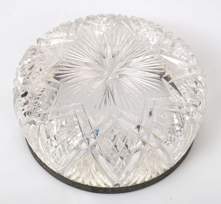 Antique Crystal fruit bowl with silver finish and photo album