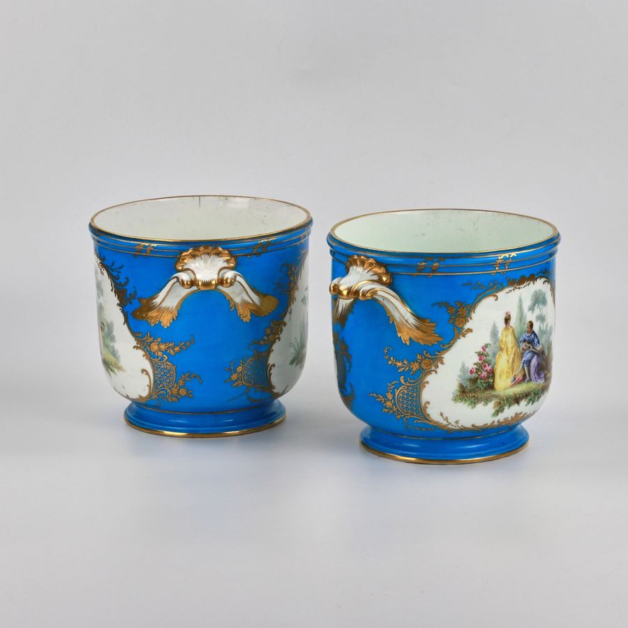 Antique A pair of Sevres cachepots