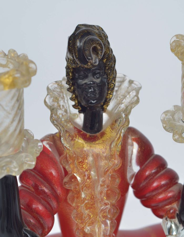 Antique Murano glass figurine  candlestick