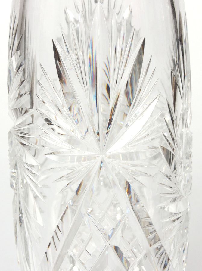 Antique Crystal vase with silver finish