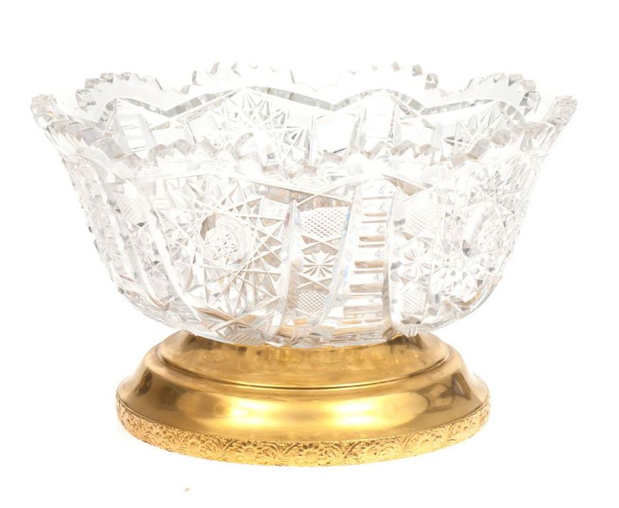 Antique Crystal fruit bowl with silver finish