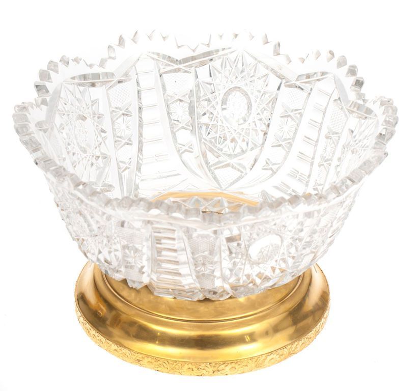 Antique Crystal fruit bowl with silver finish