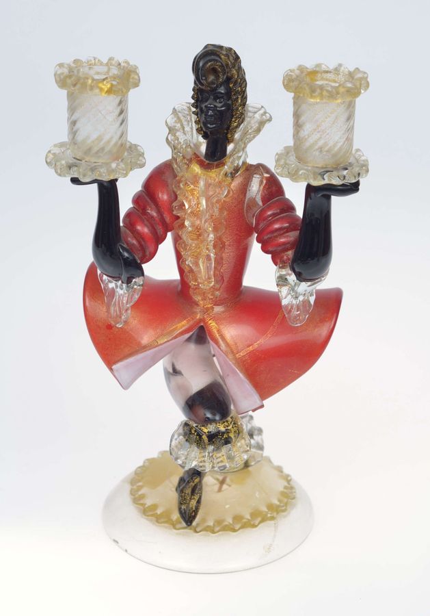 Antique Murano glass figurine  candlestick