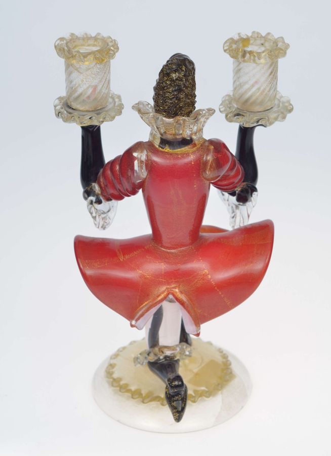 Antique Murano glass figurine  candlestick