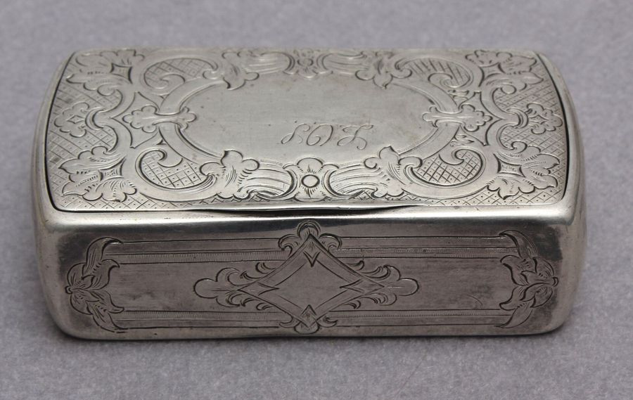 Antique Silver tobacco chest with gilding