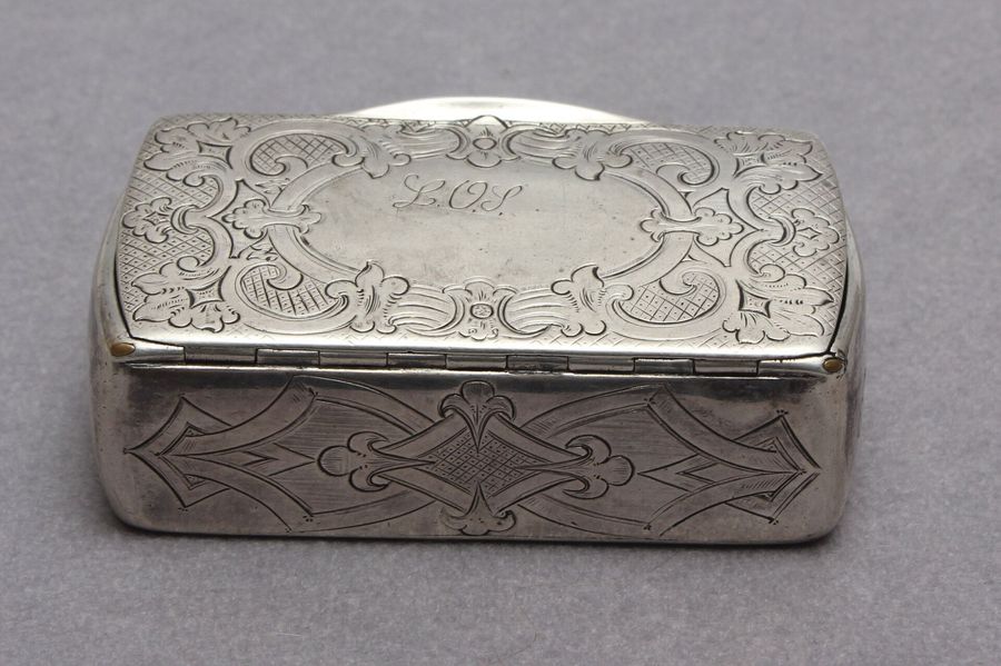 Antique Silver tobacco chest with gilding