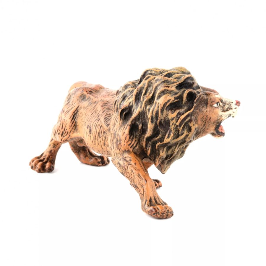 Antique Vienna bronze miniature Lion, Bergman factories.