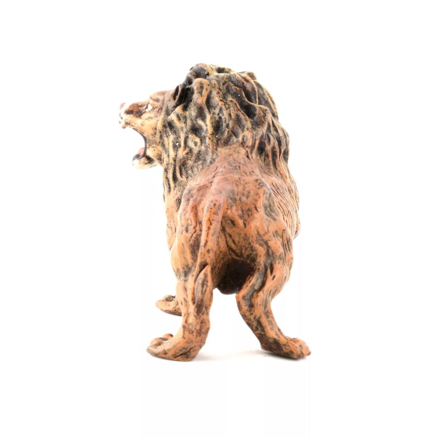 Antique Vienna bronze miniature Lion, Bergman factories.