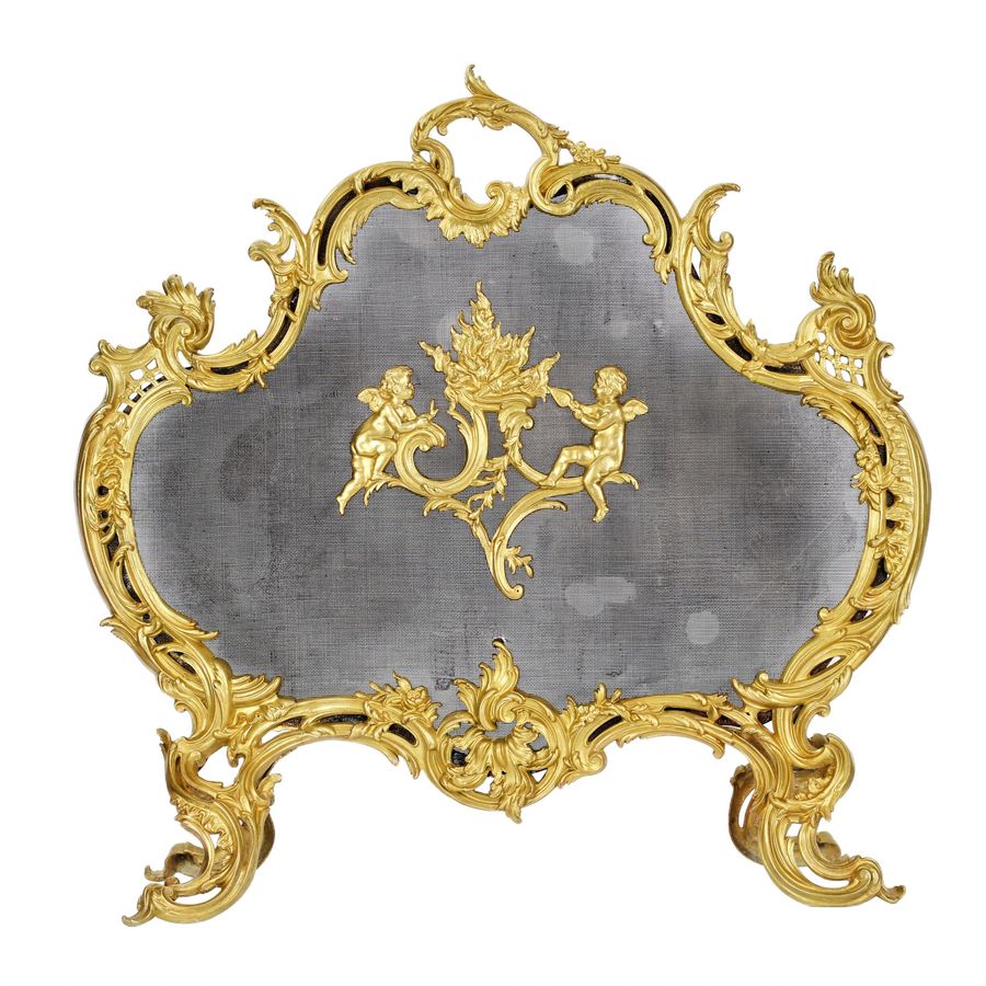 French rococo fireplace screen. 19th century.