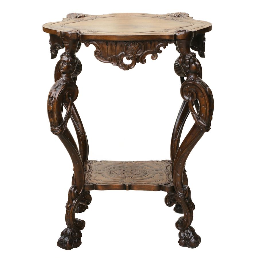 Antique Carved wooden table in neo-Rococo style from the turn of the 19th century.