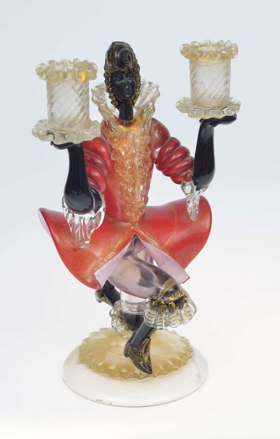 Antique Murano glass figurine  candlestick