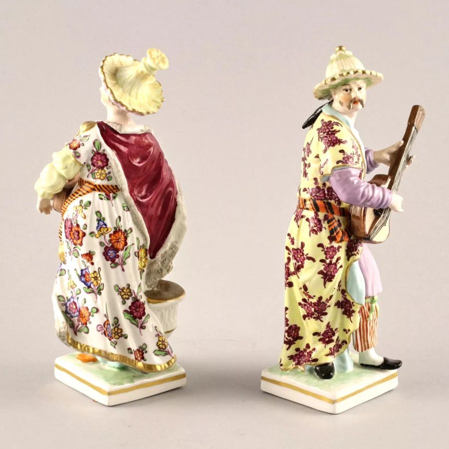 Antique Porcelain pair Chinese Musicians. KPM.